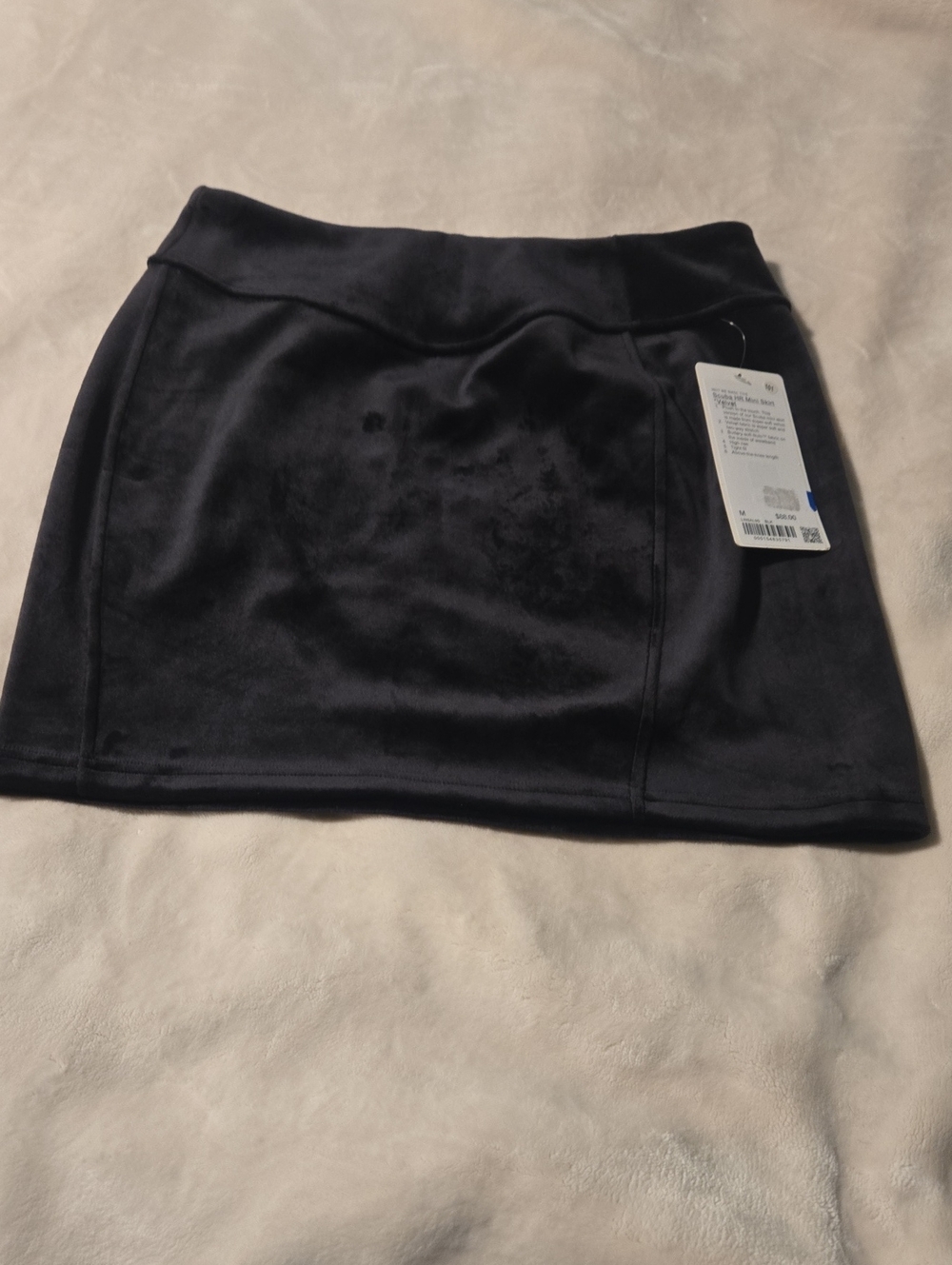 lululemon athletica Black Velvet-Look Mini Skirt